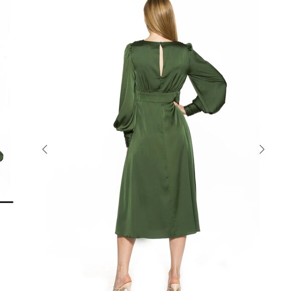 Alexia Admor Elysa Midi Dress Emerald Green - Picture 2 of 10
